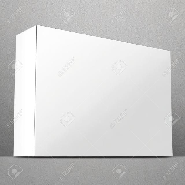 白色包装盒设计隔离在白色的背景模板，您的包装设计，使您的形象在盒子里的乘法模式。