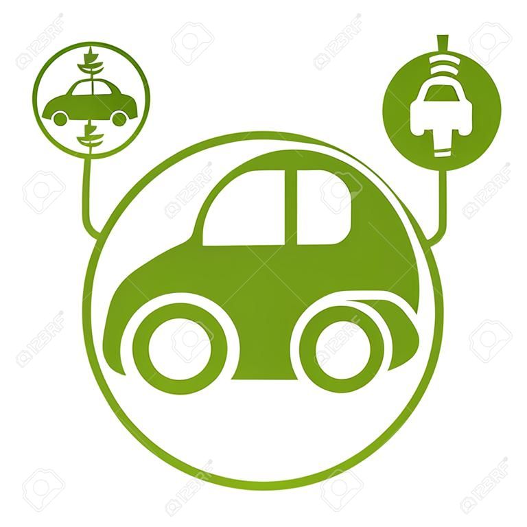 Electric car simple vector icon