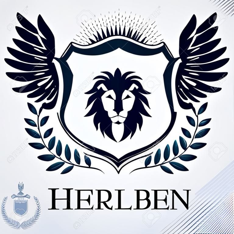 Heraldic coat of arms decorative emblem.