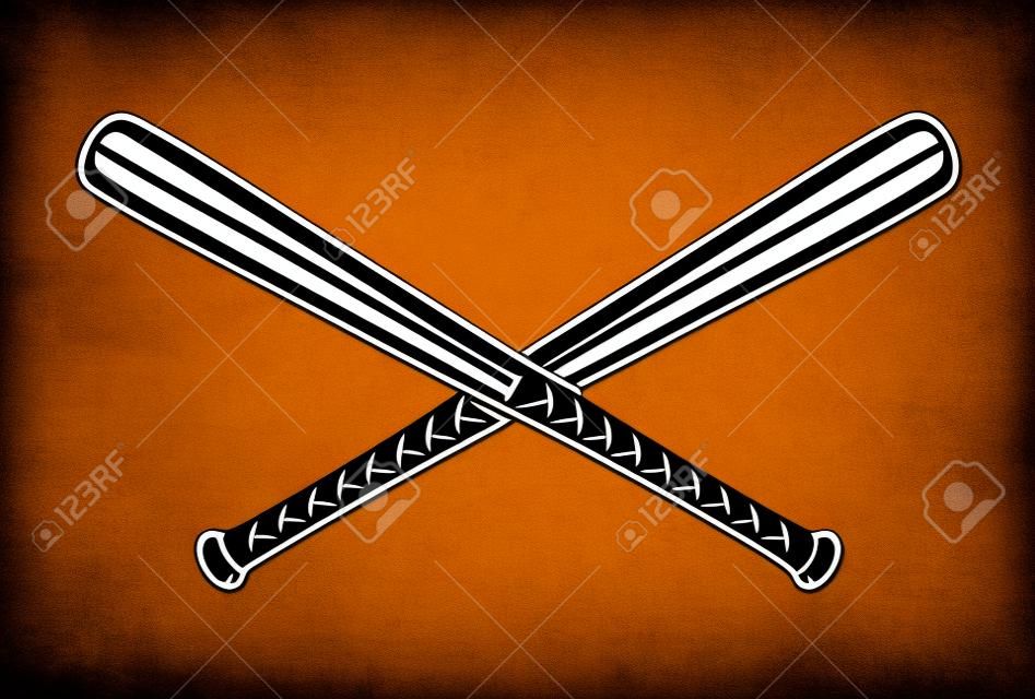 Baseball bats crossed vector logo or sign, gangster style theme.