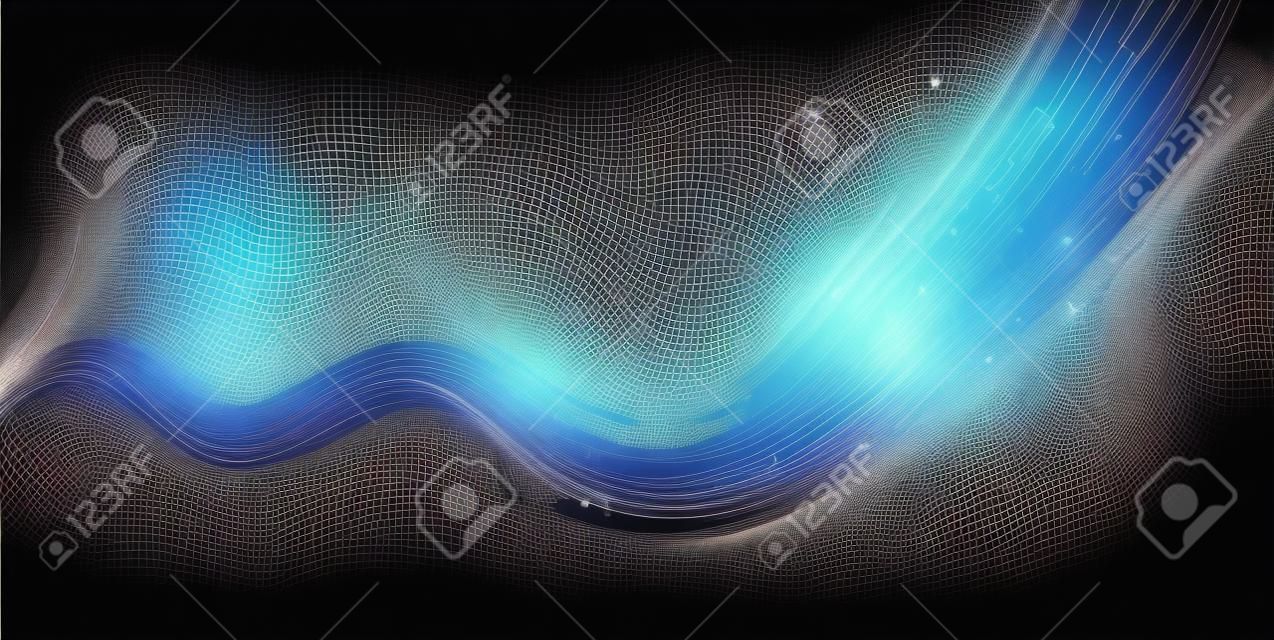 3D lines vector scientific or technical abstract background, future technology and science theme, dynamic motion elements design, template for ads or poster or cover.