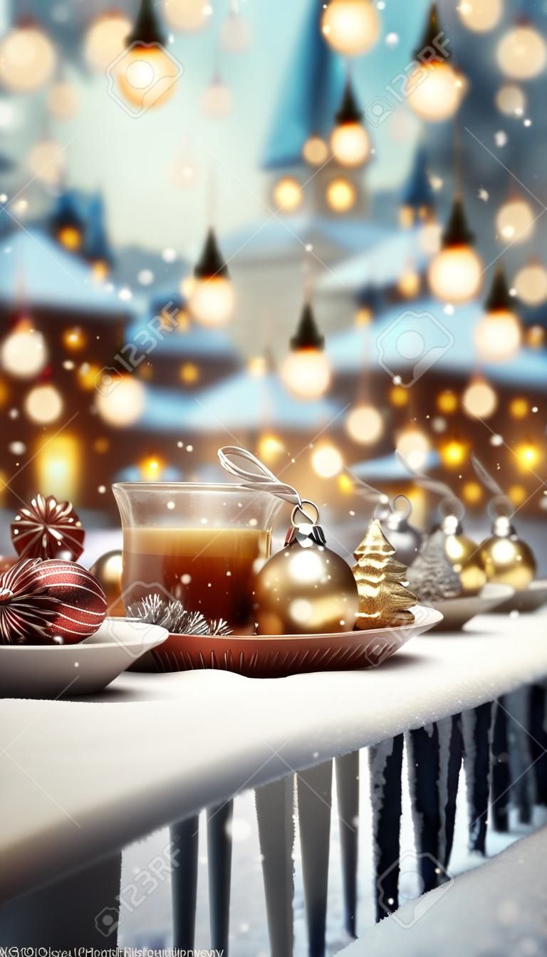 Merry Christmas and Happy Holidays greeting card background. Holiday concept.