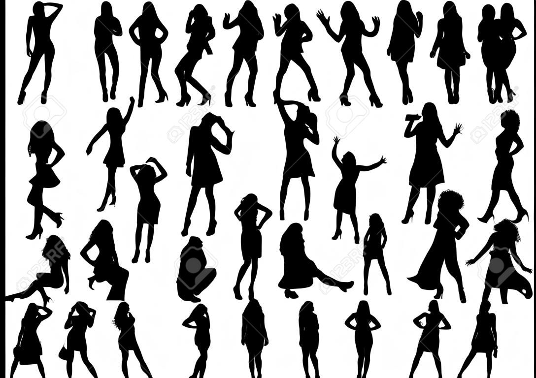 Beautiful women silhouettes. Large collection.