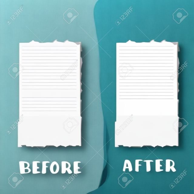 Before and After template. Comparison banner with copy space. Vector illustartion.