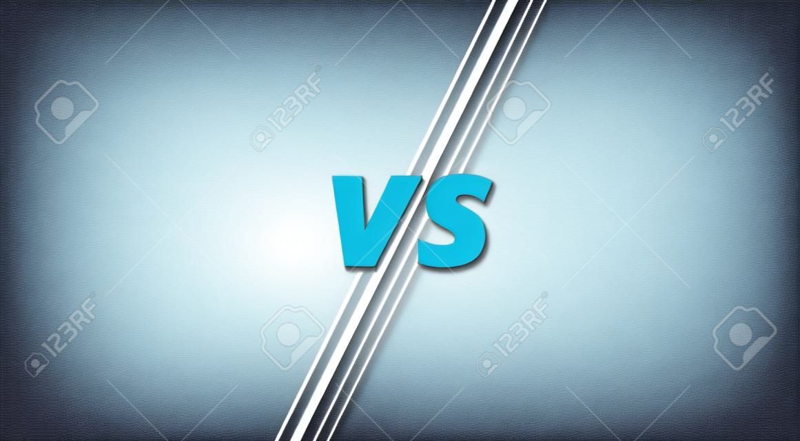 Modelo Vs. Comparação versus em branco. Capa de batalha decorativa com letras. Ilustração de cores vetoriais com divisor e espaço de cópia para concorrentes.