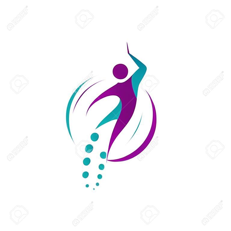 chiropractic physiotherapy icon design. creative human spinal health care medical template