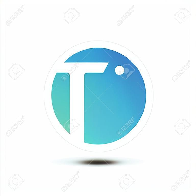 Vector round symbol letter T design minimalist. T letter for your best business symbol on the white background.
