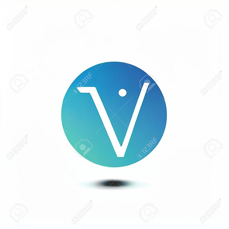Vector símbolo redondo letra V diseño minimalista. Letra V para su mejor símbolo empresarial en el fondo blanco.