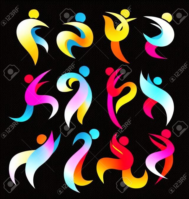 vector collection of dancing symbols