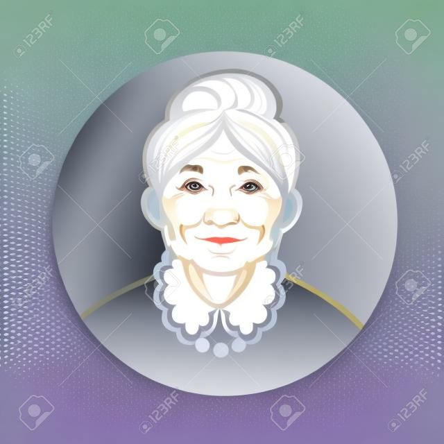 vektor portré szép nagymama