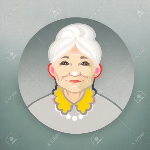vektor portré szép nagymama