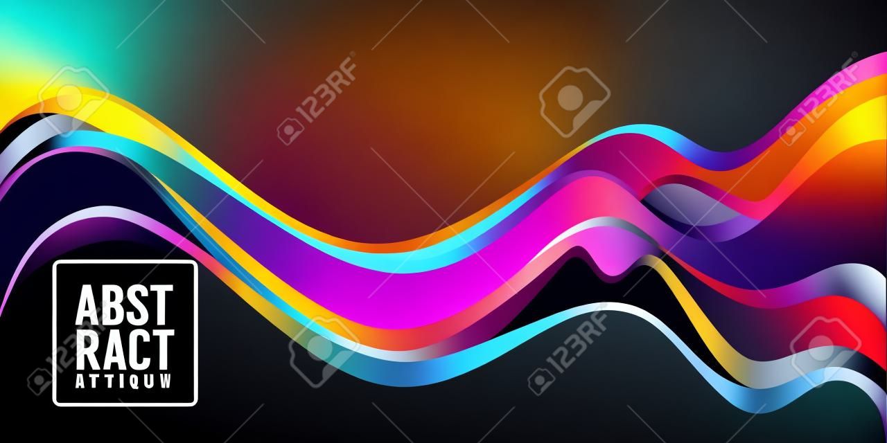 Horizontal Abstract Color Flow Background for your own Flyer or Banner Template