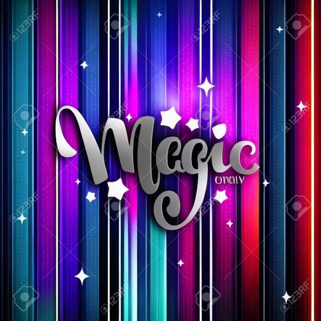 Magic Show, letteing compositie op magische achtergrond voor uw logo, poster, uitnodiging