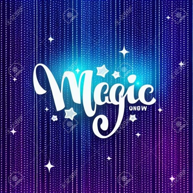 マジックショー、あなたのロゴ、ポスター、招待状のための魔法の背景に組成物を提供
