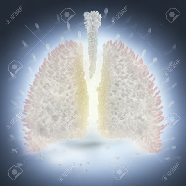 Un grande gruppo di persone in forma di una medicina polmone umano. Isolato, sfondo bianco.