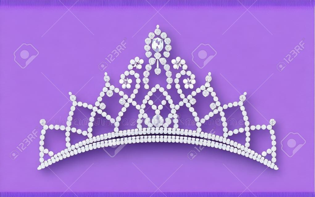 Tiara - bridal, principessa o bellezza Regina del diamante / vector illustrazioni / livelli separati