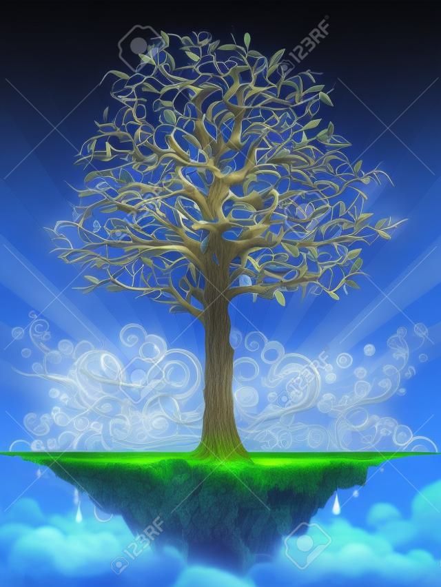 Fantastic tree on a blue floating island (other landscapes are in my gallery)
