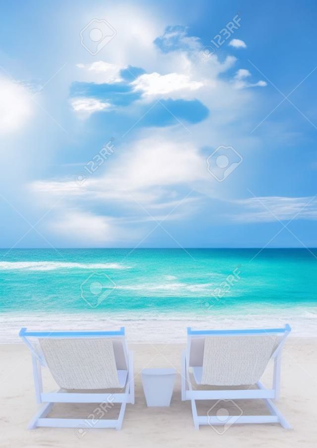 Chair at white beach in Thailand