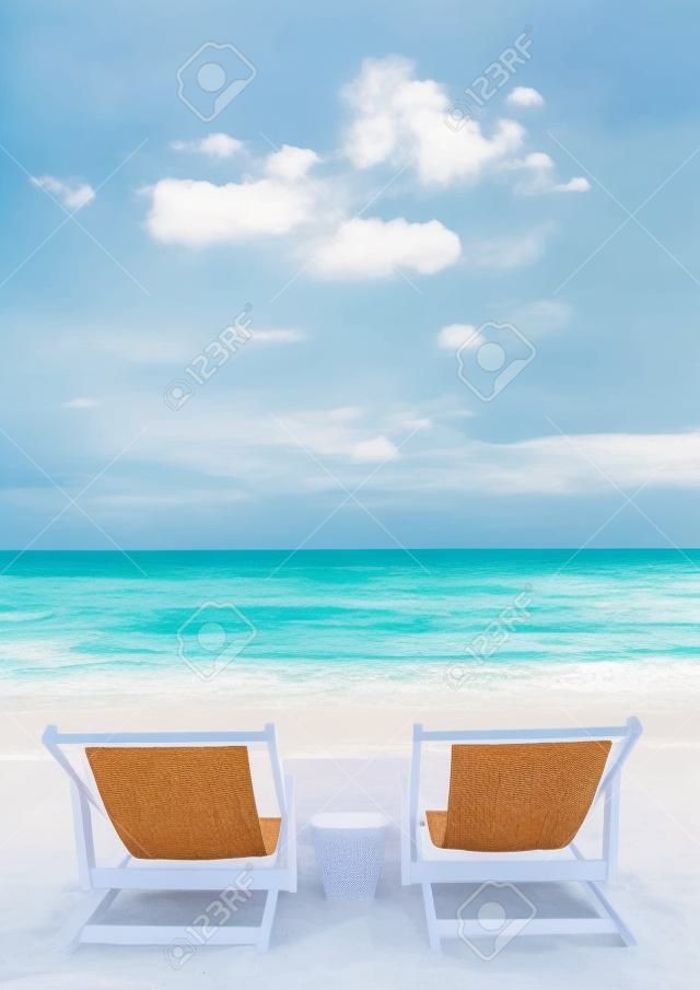 Chair at white beach in Thailand