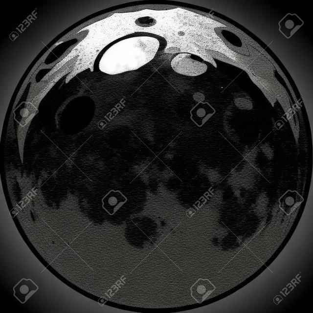 Format complet de vecteur Lune, cliparts niveaux de gris