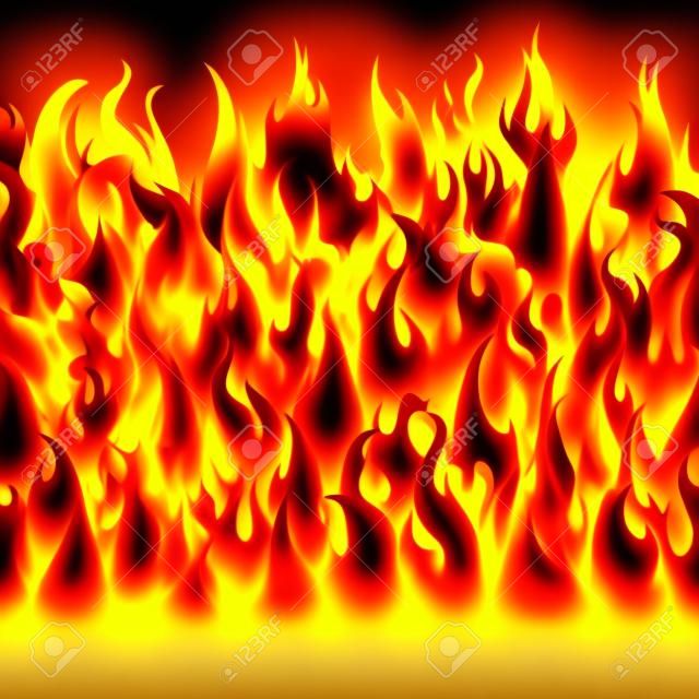 Flames of fire on a yellow background.
