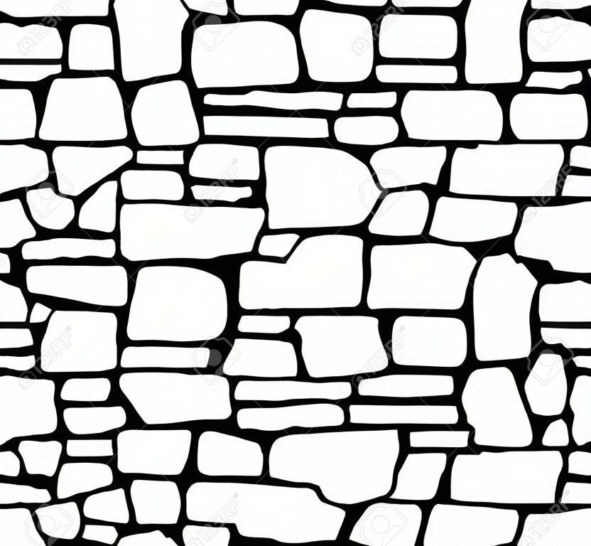 Sin fisuras Grunge ladrillo de piedra textura de la pared. Ilustración del vector.