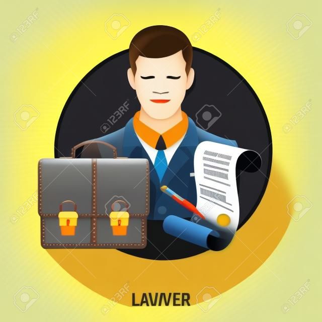 Crime and Punishment Vector Concept with Flat Icons for Flyer, Poster, Web Site, Advertising Like Lawyer, Briefcase and Document.
