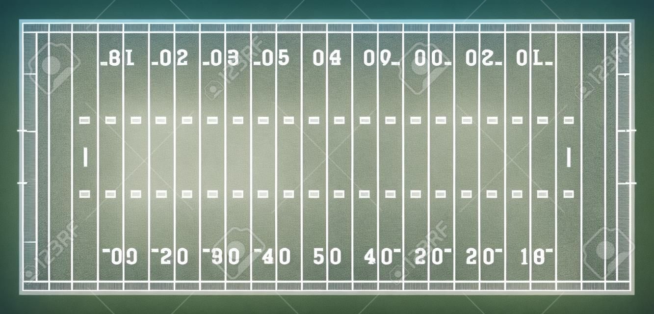 campo di football americano con linea, vista dall'alto, illustrazione vettoriale