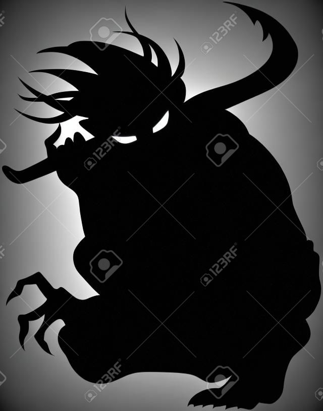 Векторное изображение силуэта дьявола, изолированные