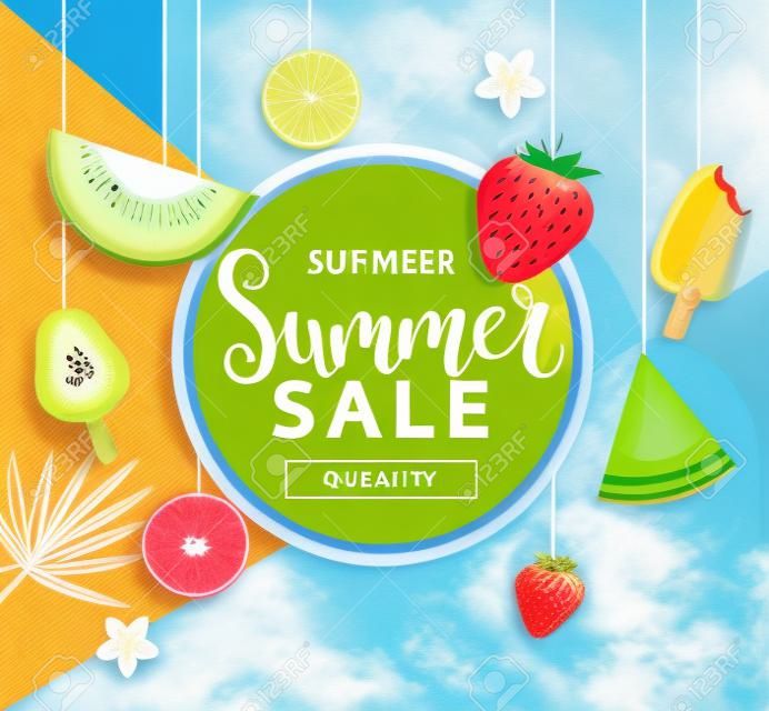 Summer sale with fruits.