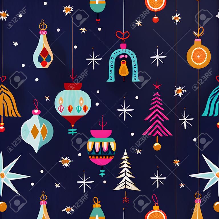 Christmas seamless pattern with christmas toys.