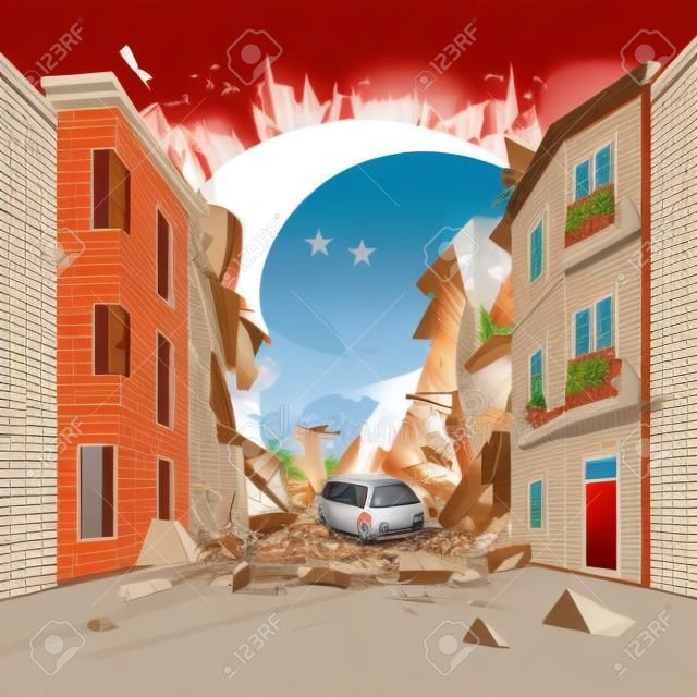 Turkey and Syria earthquake vector illustration