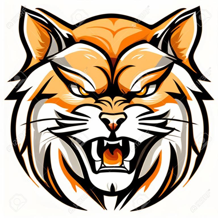Majestic wildcat mascot  vector illustration with isolated background