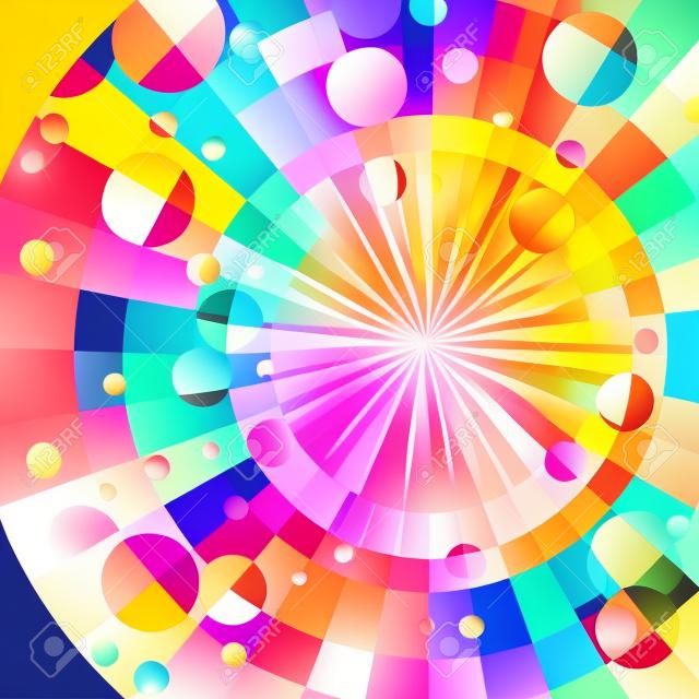 Abstract brightly vector sunrise circle technology pattern
