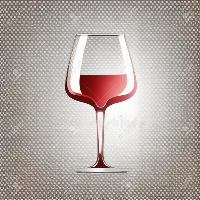 Copa de vino. Copa de vino vacía transparente. Ilustración vectorial
