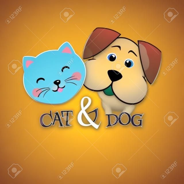 かわいい漫画の犬と猫