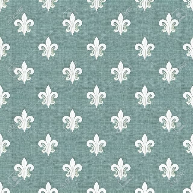 fleur-de-lis seamless pattern. Ols style template. Floral classic texture. Fleur de lis royal lily retro background. Design vintage for card, wallpaper, wrapping, textile.