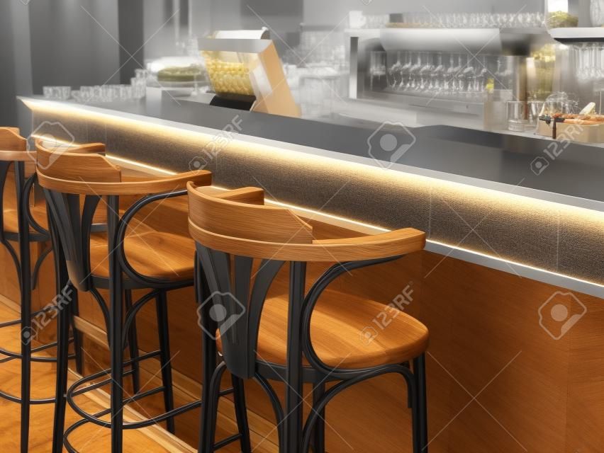 Chairs and bar counters In restaurants and beverages