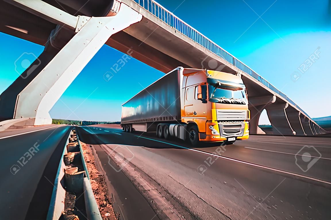truck on the road freight transportation