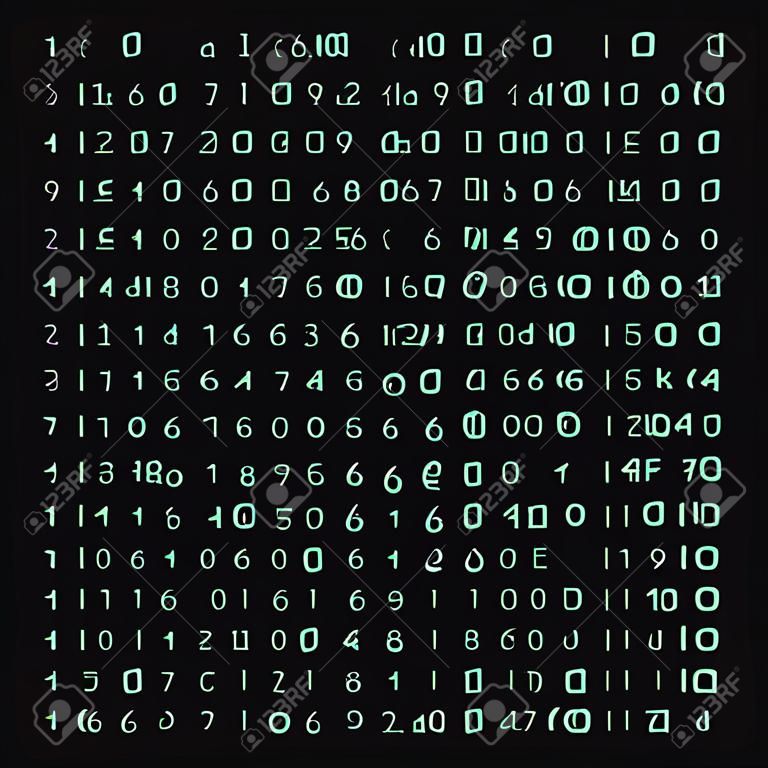 Random numbers code screen listing table cyphe