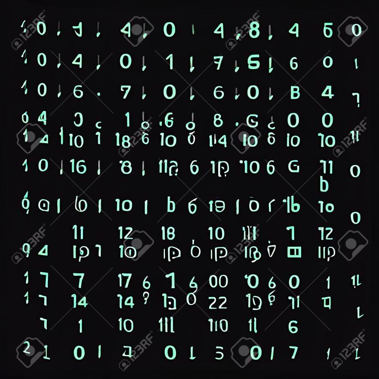 Random numbers code screen listing table cyphe