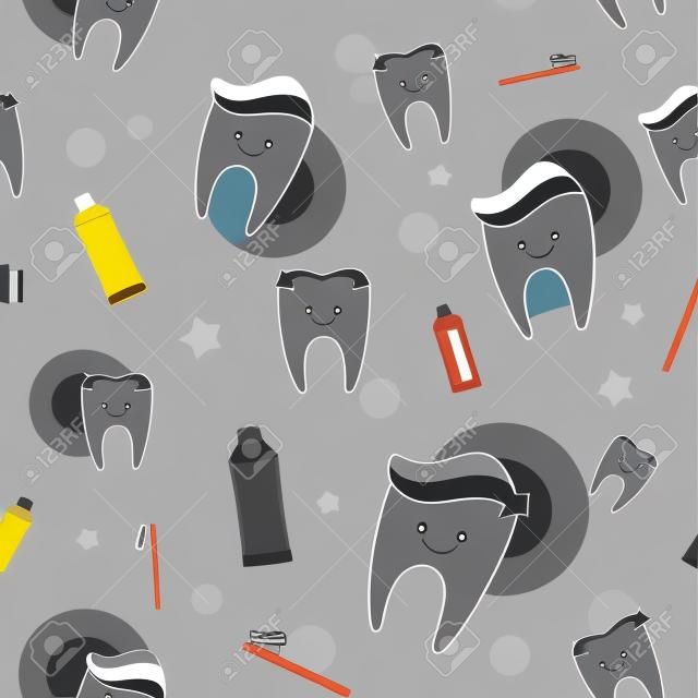 Infographic with white teeth on the grey background. Eps 10 vector file.