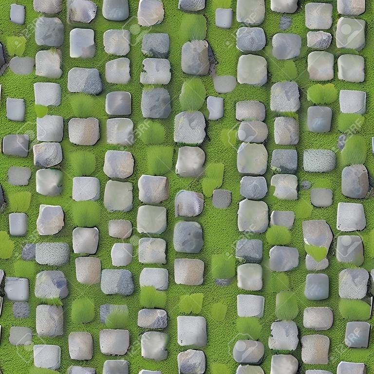 Stone Block with Grass - Seamless Background   more seamless backgrounds in my folio  