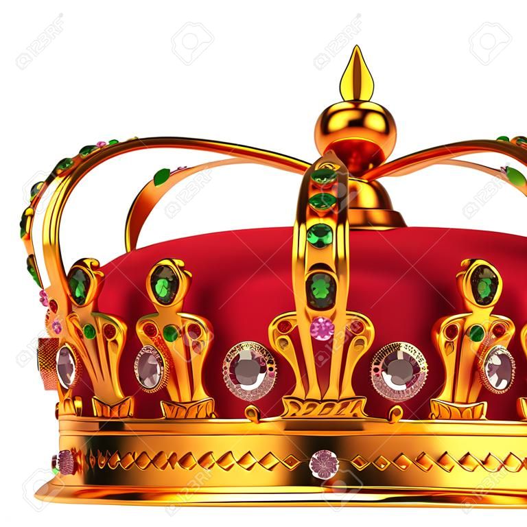 Golden Royal Crown elszigetelt fehér háttér