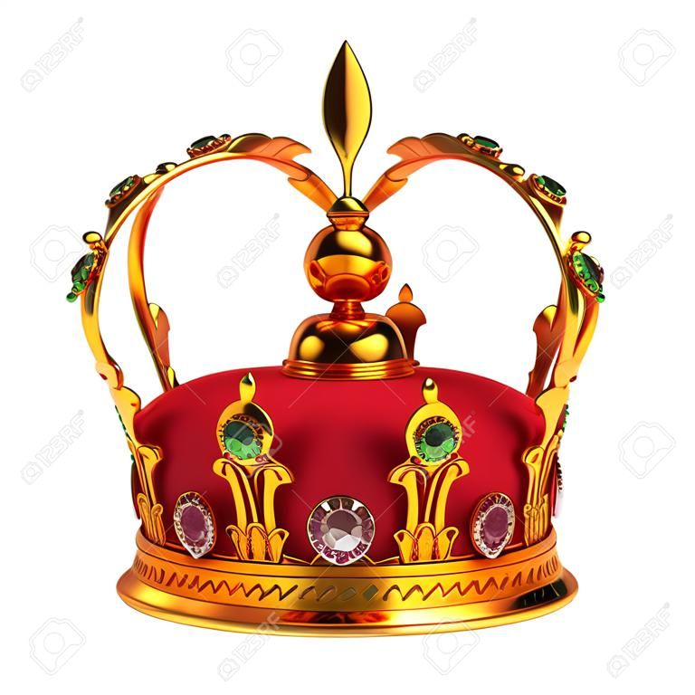 Golden Royal Crown isolé sur fond blanc