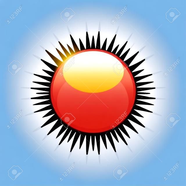 Weather icon - shiny sun in the sky   Vector illustration