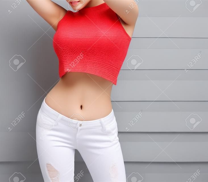 slim body of asian woman