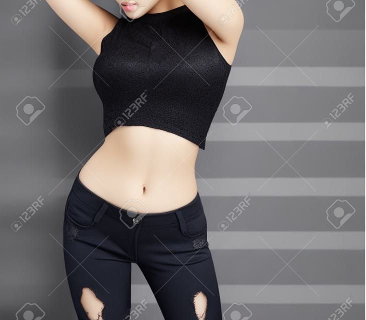 slim body of asian woman