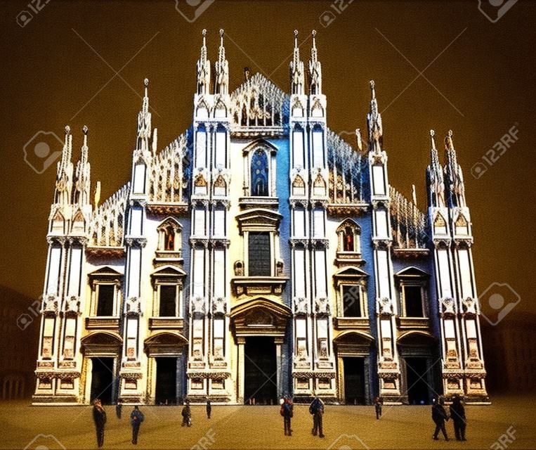 米蘭大教堂。哥特式建築。