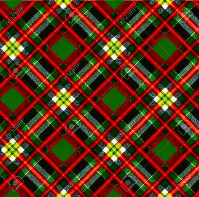 タータン チェック、格子縞のパターン背景。民俗のレトロなスタイル。ファッション ・ イラスト、ベクター Wallpaper.Christmas,new 年装飾。伝統的な赤、黒、緑緑スコットランド飾り